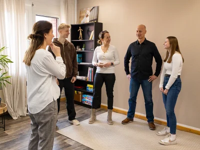 Coaching einer Gruppe durchgeführt durch die Heilpraktikerin Tanja Heidersdorf in ihrer psychotherapeutischen Praxis in Düren zwischen Köln und Aachen.